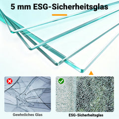 Ikodm Duschwand für Dusche, Duschwand für Dusche, 5 mm ESG Sicherheitsglas für Walk-In Dusche,Duschabtrennung Vollrahmen aus Aluminium, 0–10 mm Verstellbereich, links/rechts montierbar