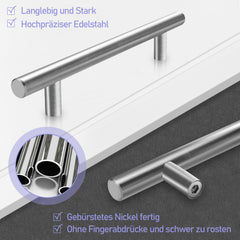 Ikodm 10x Edelstahl Möbelgriffe für Küche und Schrank