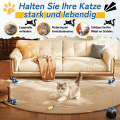 Ikodm Katzenspielzeug Elektrisch, Interaktives Katzenspielzeug mit Anpassbaren Laufwegen