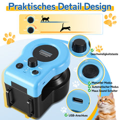 Ikodm Katzenspielzeug Elektrisch, Interaktives Katzenspielzeug mit Anpassbaren Laufwegen