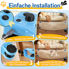 Ikodm Katzenspielzeug Elektrisch, Interaktives Katzenspielzeug mit Anpassbaren Laufwegen