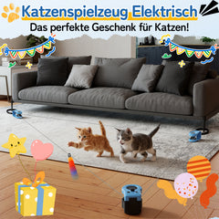 Ikodm Katzenspielzeug Elektrisch, Interaktives Katzenspielzeug mit Anpassbaren Laufwegen