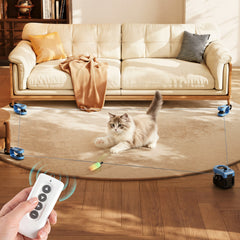 Ikodm Katzenspielzeug Elektrisch, Interaktives Katzenspielzeug mit Anpassbaren Laufwegen