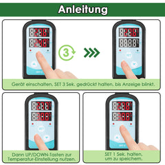 Ikodm Elektrische Heizung für Gewächshäuser mit eingebautem,Ideal für Schränke und Gewächshäuse