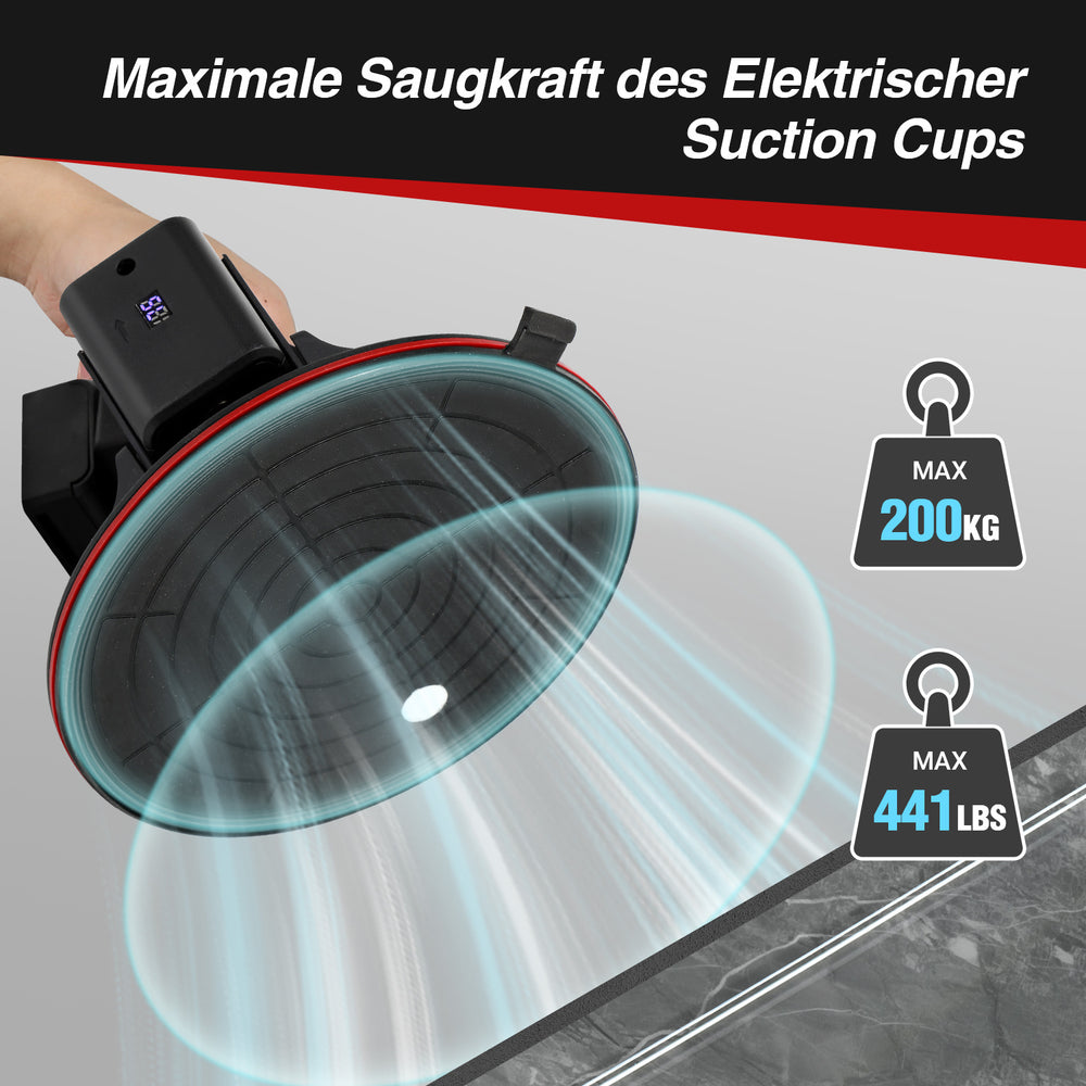 Ikodm Elektrischer Vakuum-Saugheber mit Digitalanzeige, Akku, bis 200 kg