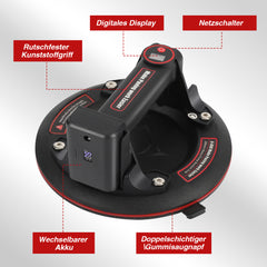 Ikodm Elektrischer Vakuum-Saugheber mit Digitalanzeige, Akku, bis 200 kg