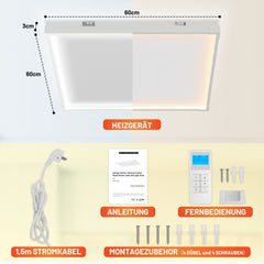 Ikodm Infrarotheizung Deckenmontage mit Thermostat