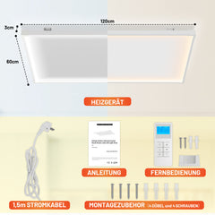 Ikodm Infrarotheizung Deckenmontage mit Thermostat
