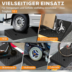 Ikodm 2x Auffahrrampe Fahrzeugrampe bis 10T