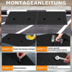 Ikodm 2x Auffahrrampe Fahrzeugrampe bis 10T