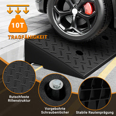 Ikodm 2x Auffahrrampe Fahrzeugrampe bis 10T
