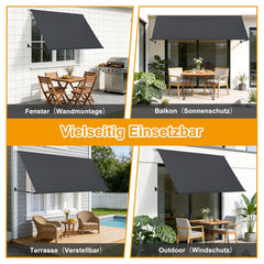 Ikodm Fallarmmarkise Verstellbare Balkonmarkise Grau/Beige