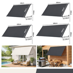 Ikodm Fallarmmarkise Verstellbare Balkonmarkise Grau/Beige