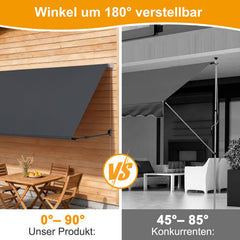 Ikodm Fallarmmarkise Verstellbare Balkonmarkise Grau/Beige