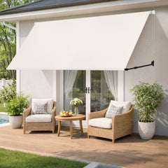 Ikodm Fallarmmarkise Verstellbare Balkonmarkise Grau/Beige
