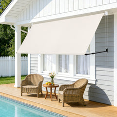 Ikodm Fallarmmarkise Verstellbare Balkonmarkise Grau/Beige