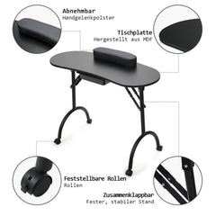 Ikodm Faltbare Maniküre Tisch Maniküre-Nagelstation mit Schublade