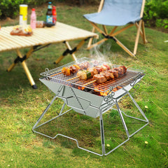 Ikodm Camping Grill Edelstahl mit Höhenverstellbar Grillrost