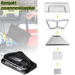 Ikodm Camping Grill Edelstahl mit Höhenverstellbar Grillrost