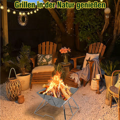 Ikodm Camping Grill Edelstahl mit Höhenverstellbar Grillrost