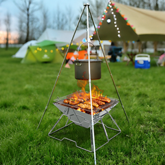 Ikodm Camping Grill Edelstahl mit Höhenverstellbar Grillrost