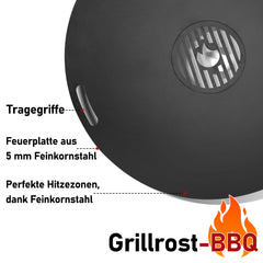 Ikodm Feuerplatte Carbonstahl 80cm Für Feuertonne