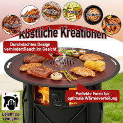 Ikodm Feuerplatte Carbonstahl 80cm Für Feuertonne