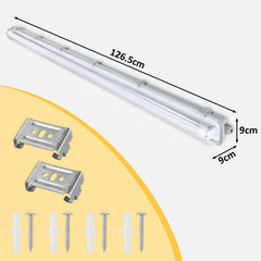 Ikodm 6 Stück 18w LED Feuchtraumleuchte Wannenleuchte 120cm, 1800LM Neutralweiß 4500K T8 LED Röhre, IP65 Wasserfest Feuchtraumlampe Werkstattlampe für Garage, Keller, Büro