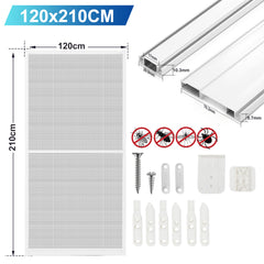 Ikodm Fliegengittertür mit Rahmen 120 × 210 cm für Balkon und Terrasse