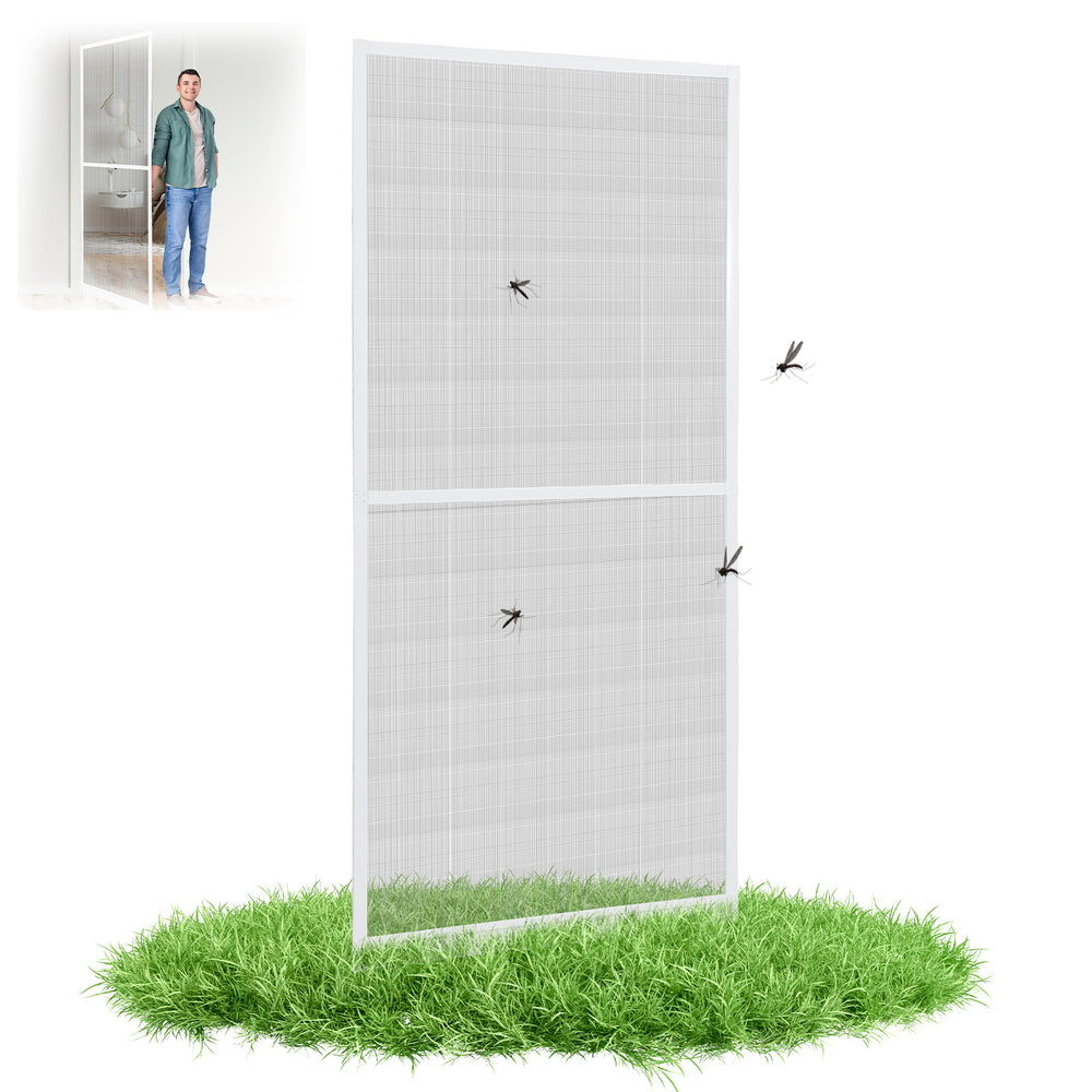 Ikodm Fliegengittertür mit Rahmen 120 × 210 cm für Balkon und Terrasse