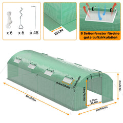 Ikodm Foliengewächshaus Gewächshaus PE 140g/m²