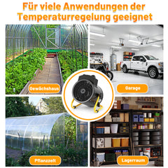Ikodm 2000W Frostwächter mit Thermostat Gewächshaus IPX4