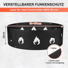 Ikodm Funkenschutz Feuerschale 4-teilig Steckbar