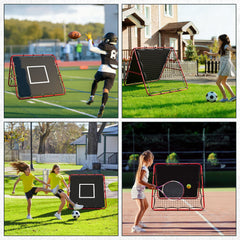 Ikodm Klappbares Fußball Rebounder-Netz mit Ziel – Rückprallwand fürs Training