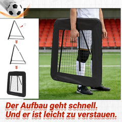 Ikodm Klappbares Fußball Rebounder-Netz mit Ziel – Rückprallwand fürs Training