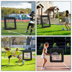 Ikodm Klappbares Fußball Rebounder-Netz mit Ziel – Rückprallwand fürs Training
