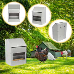 Ikodm Hühner Futterautomat Edelstahl 5kg/15kg