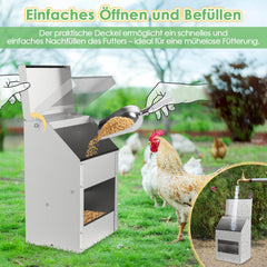 Ikodm Hühner Futterautomat Edelstahl 5kg/15kg