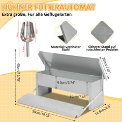 Ikodm Futterautomat Futterspender mit Handschuhe 5kg