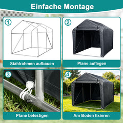 Ikodm Fahrradgarage PE-Dach Garagenzelt
