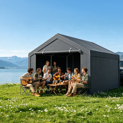 Ikodm Garagezelt Komplettset mit Stahlrahmen, Plane & Zubehör