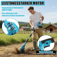 Ikodm 550W Akku Gartenfräse mit 2 Akkus Tragbar