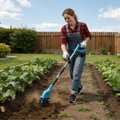 Ikodm 550W Akku Gartenfräse mit 2 Akkus Tragbar