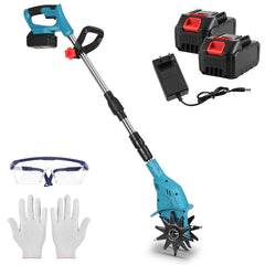 Ikodm 550W Akku Gartenfräse mit 2 Akkus Tragbar