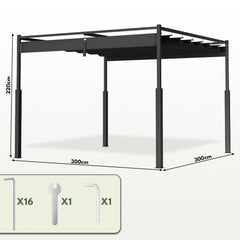 Ikodm Gartenpavillon Komplettset mit Gestell & Dach, verschiedene Größen