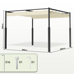 Ikodm Gartenpavillon Komplettset mit Gestell & Dach, verschiedene Größen