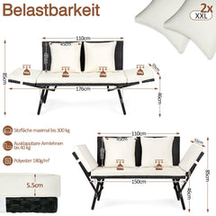 Ikodm Gartensofa Sitzmöbel Polyrattan Gartenbank