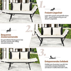 Ikodm Gartensofa Sitzmöbel Polyrattan Gartenbank