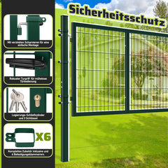 Ikodm Gartentor Doppelflügel Gartentür Vierkantrohr Grün/Anthrazit