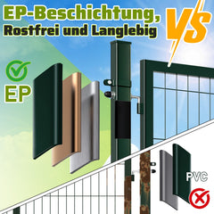 Ikodm Gartentor Doppelflügel Gartentür Vierkantrohr Grün/Anthrazit